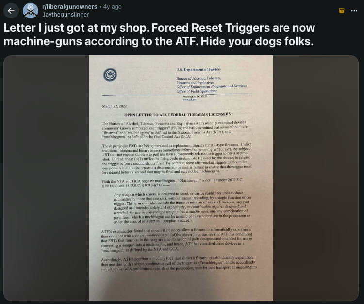 Public Report of ATF Letter Receipt (User Post)